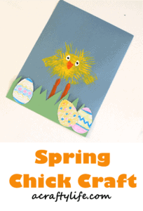spring chick kid craft - easter craft - spring craft - crafts for kids- kid crafts - amorecraftylife.com #preschool