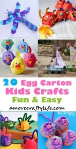 egg carton kid crafts - recycle kid craft  - crafts for kids - kid craft -#kidscraft #preschool #craftsforkids amorecraftylife.com