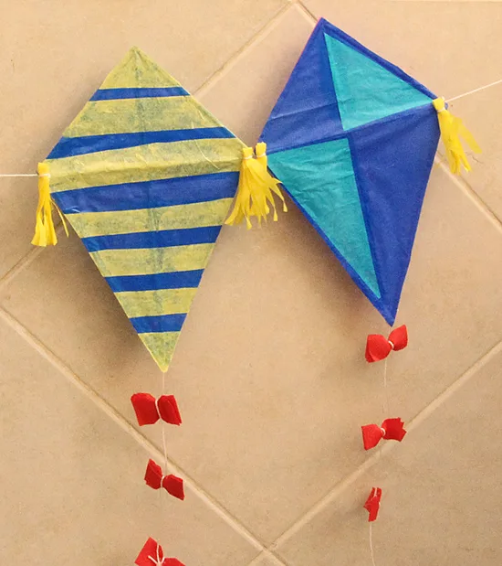 Kite craft  with curious george- kite crafts for kids- spring kid crafts-  kid crafts - amorecraftylife.com #preschool 