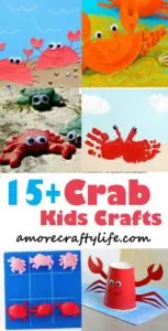 crab kid crafts - ocean kid crafts - crafts for kids - kid craft -#kidscraft #preschool #craftsforkids amorecraftylife.com