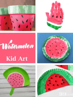 watermelon plate craft - watermelon craft - summer crafts - crafts for kids- kid crafts - amorecraftylife.com #preschool #kidscraft #craftsforkids