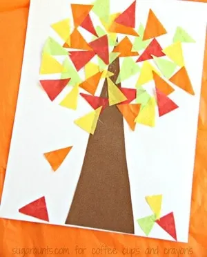 fall tree kid crafts- fall kid craft - autumn kid craft - amorecraftylife.com #kidscrafts #craftsforkids #preschool #fall
