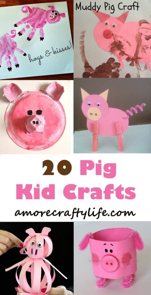 pig kid crafts - animal kid crafts - farm kid crafts- crafts for kids - amorecraftylife.com