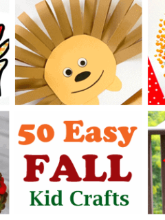 Fall Kid Crafts- easy autumn kid craft - leaves apples - pumpkins - fall tree - amorecraftylife.com #kidscrafts #craftsforkids #preschool