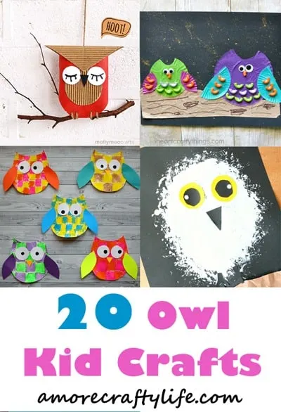 owl kid crafts - crafts for kids - kid craft -#kidscraft #preschool #craftsforkids amorecraftylife.com