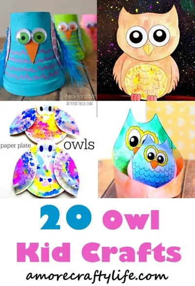 owl kid crafts - crafts for kids - kid craft -#kidscraft #preschool #craftsforkids amorecraftylife.com