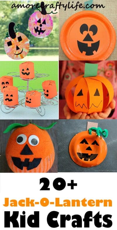 jack-o-lantern kid crafts -fall kid craft - halloween kid craft- crafts for kids - amorecraftylife.com #kidscraft #craftsforkids #preschool