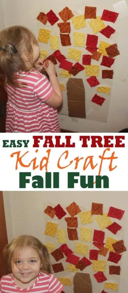 easy fall tree kid craft - fall kid craft -amorecraftylife.com #kidscraft #craftsforkids #preschool