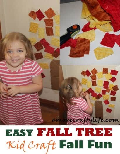 easy fall tree kid craft - fall kid craft -amorecraftylife.com #kidscraft #craftsforkids #preschool