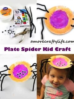 plate spider kid craft - halloween kid craft -amorecraftylife.com #kidscraft #craftsforkids #preschool