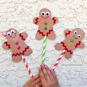gingerbread kid crafts - christmas kid craft - arts and crafts activities - amorecraftylife.com #kidscraft #craftsforkids #christmas #preschool
