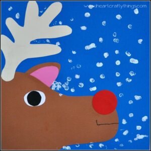 reindeer kid crafts - rudolph kid craft - christmas kid craft - amorecraftylife.com #kidscraft #craftsforkids #preschool