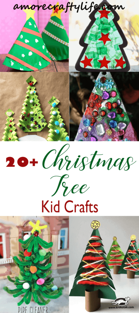 christmas tree kid crafts - christmas kid craft - arts and crafts activities - amorecraftylife.com #kidscraft #craftsforkids #preschool