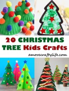 christmas tree kid crafts - christmas kid craft - arts and crafts activities - amorecraftylife.com #kidscraft #craftsforkids #preschool