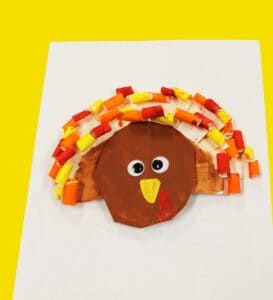 turkey craft for preschoolers - fall kid craft - thanksgiving kid craft - acraftylife.com #kidscraft #craftsforkids #preschool