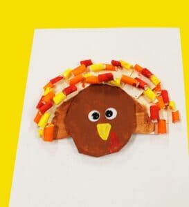 turkey craft for preschoolers - turkey paper plate crafts - fall kid craft - thanksgiving kid craft - acraftylife.com #kidscraft #craftsforkids #preschool