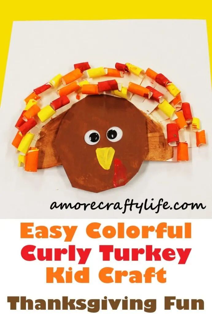 curly turkey kid craft - fall kid craft - paper plate craft - thanksgiving kid craft - amorecraftylife.com #kidscraft #craftsforkids #preschool