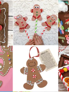 gingerbread kid crafts - christmas kid craft - arts and crafts activities - amorecraftylife.com #kidscraft #craftsforkids #christmas #preschool