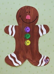 gingerbread kid crafts - christmas kid craft - arts and crafts activities - amorecraftylife.com #kidscraft #craftsforkids #christmas #preschool