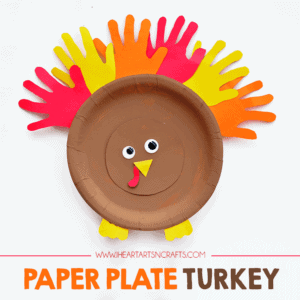 turkey craft for preschoolers - turkey paper plate crafts - fall kid craft - thanksgiving kid craft - acraftylife.com #kidscraft #craftsforkids #preschool