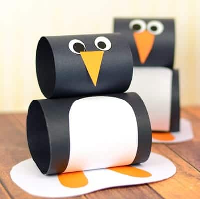 penguin kid crafts - arts and crafts activities -winter kid craft- amorecraftylife.com #kidscraft #craftsforkids #winter #preschool