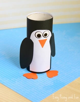 penguin kid crafts - arts and crafts activities -winter kid craft- amorecraftylife.com #kidscraft #craftsforkids #winter #preschool