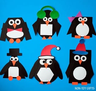 penguin kid crafts - arts and crafts activities -winter kid craft- amorecraftylife.com #kidscraft #craftsforkids #winter #preschool