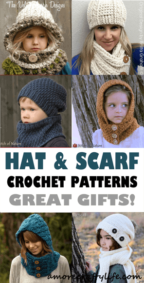 hooded scarf crochet patterns - hat scarf crochet patterns - cowl crochet pattern - crochet pattern pdf - hat crochet pattern - amorecraftylife.com #hat #crochet #crochetpattern