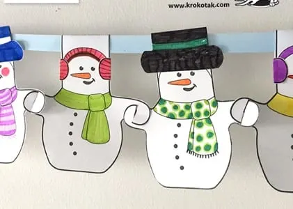 snowman kid crafts - arts and crafts activities -winter kid craft- amorecraftylife.com #kidscraft #craftsforkids #winter #preschool