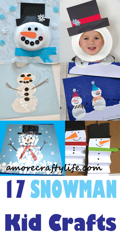 snowman kid crafts - arts and crafts activities -winter kid craft- amorecraftylife.com #kidscraft #craftsforkids #winter #preschool