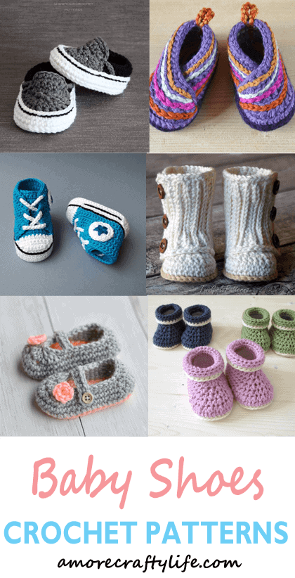 baby shoes crochet patterns - baby booties - baby gift - crochet pattern pdf - amorecraftylife.com