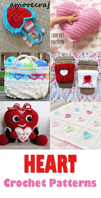 heart crochet pattern- crochet pattern pdf - valentines day pattern- amorecraftylife.com #heart #crochet #crochetpattern