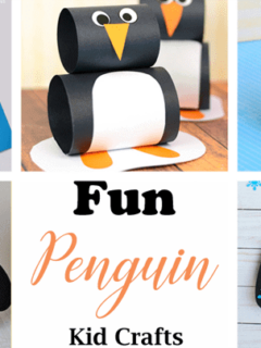 penguin kid crafts - arts and crafts activities -winter kid craft- amorecraftylife.com #kidscraft #craftsforkids #winter #preschool