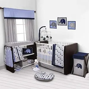 blue boy elephant nursery ideas - animal nursery - boy nursery theme - jungle theme - amorecraftylife.com #baby #nursery #babyboy