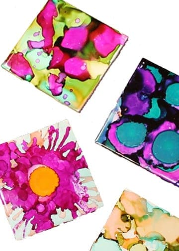 alcohol tile coaster craft - arts and crafts activities - diy craft- amorecraftylife.com #kidscraft #craftsforkids
