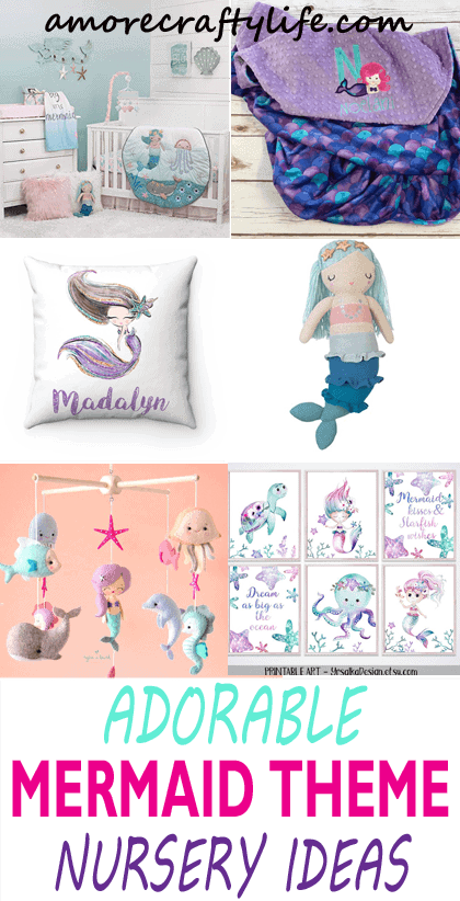 mermaid nursery idea - girl nursery theme - ocean nursery - amorecraftylife.com #baby #nursery #babygift