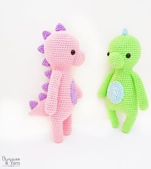dinosaur crochet patterns - crochet pattern pdf - amorecraftylife.com #crochet #diy