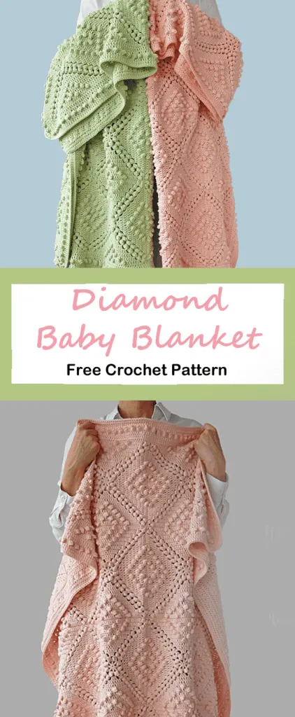 diamond baby blanket crochet pattern - amorecraftylife.com #baby #crochet #crochetpattern #freecrochetpattern