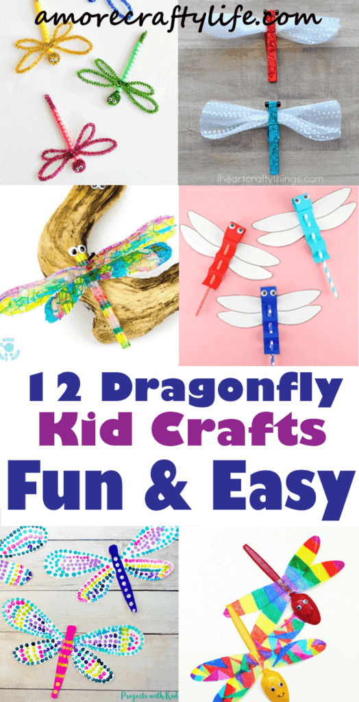 dragonfly Kid Crafts- amorecraftylife.com #kidscrafts #craftsforkids #preschool