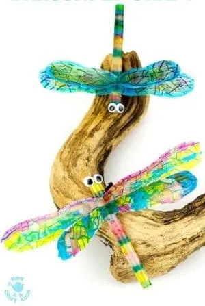 dragonfly Kid Crafts- amorecraftylife.com #kidscrafts #craftsforkids #preschool