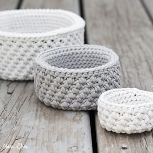 Baskets Free Crochet Pattern - amorecraftylife.com #crochet #crochetpattern #freecrochetpattern