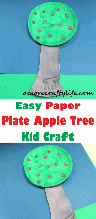 Paper Plate Apple Tree Kid Craft - Fall Fun - A More Crafty Life