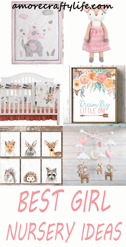 best girl nursery themes ideas- decor amorecraftylife.com #baby #nursery #babygift