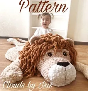 lion crochet rug patterns- mat crochet pattern- amigurumi amorecraftylife.com #crochet #crochetpattern #diy