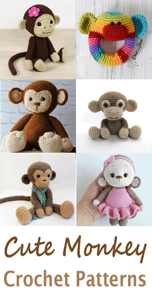 monkey crochet patterns- toy crochet pattern- amigurumi amorecraftylife.com #crochet #crochetpattern #diy