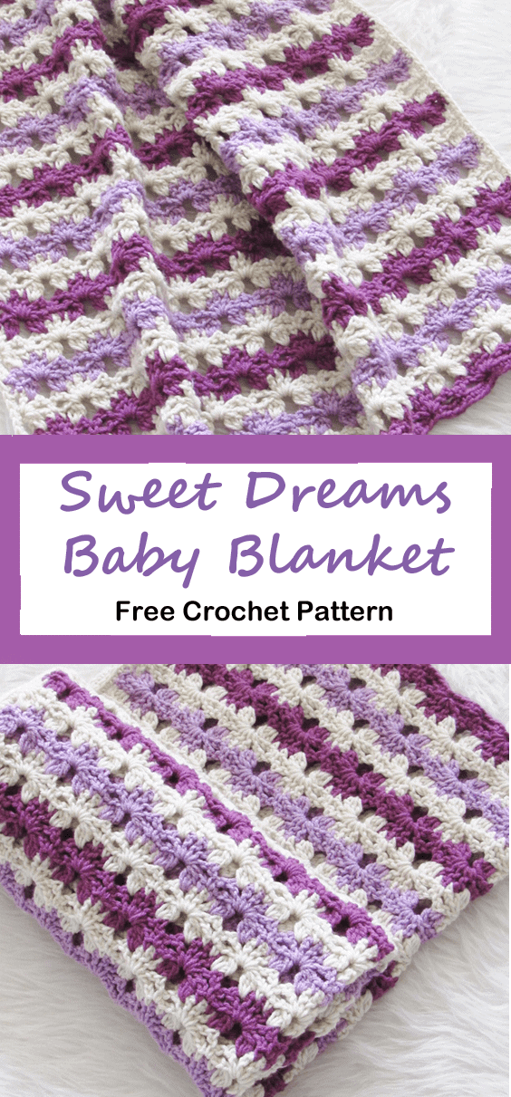 Purple Sweet Dreams Baby Blanket Crochet Pattern Free A More Crafty