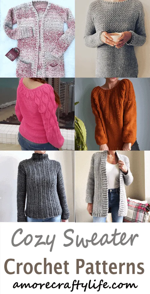 sweater crochet patterns- cardigan clothing crochet pattern- amorecraftylife.com #crochet #crochetpattern #diy