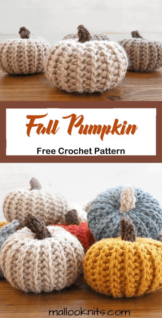 pumpkin crochet patterns- fall crochet pattern- amorecraftylife.com #crochet #crochetpattern #diy #freecrochetpattern