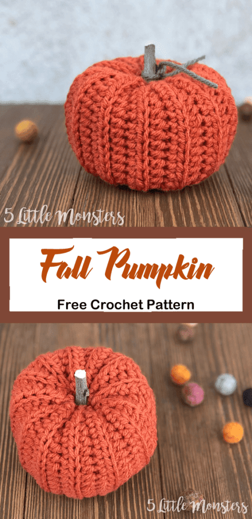 pumpkin crochet patterns- fall crochet pattern- amorecraftylife.com #crochet #crochetpattern #diy #freecrochetpattern