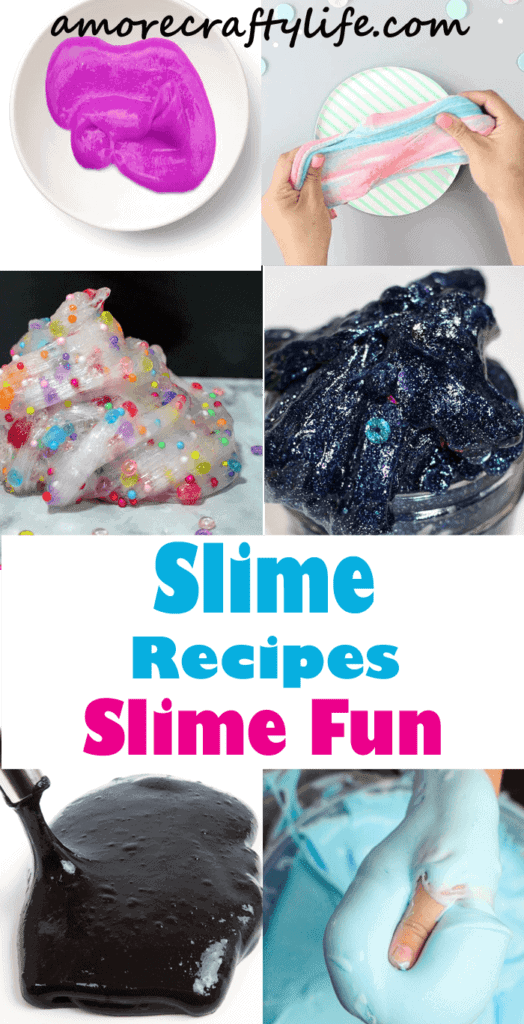 slime recipes - kid activity - amorecraftylife.com #kidscrafts #craftsforkids #diy